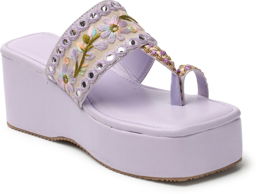 Purple flip discount flops with rhinestones