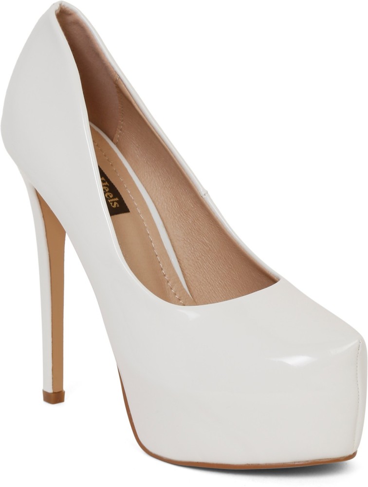 flat n heels Women White Heels Buy flat n heels Women White