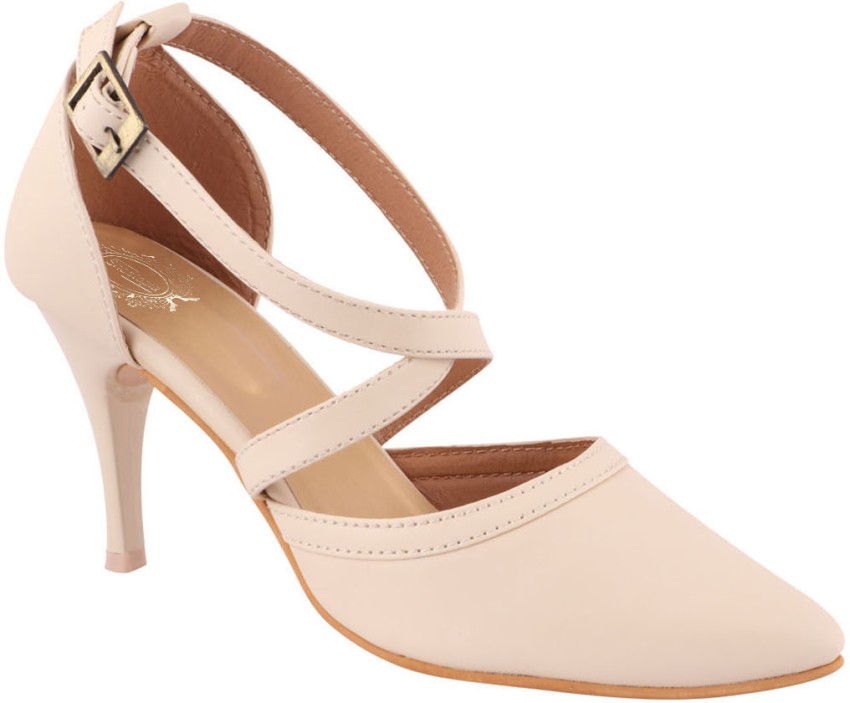 Ladies best sale cream heels