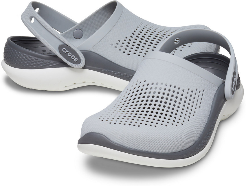 crocs light grey clogs