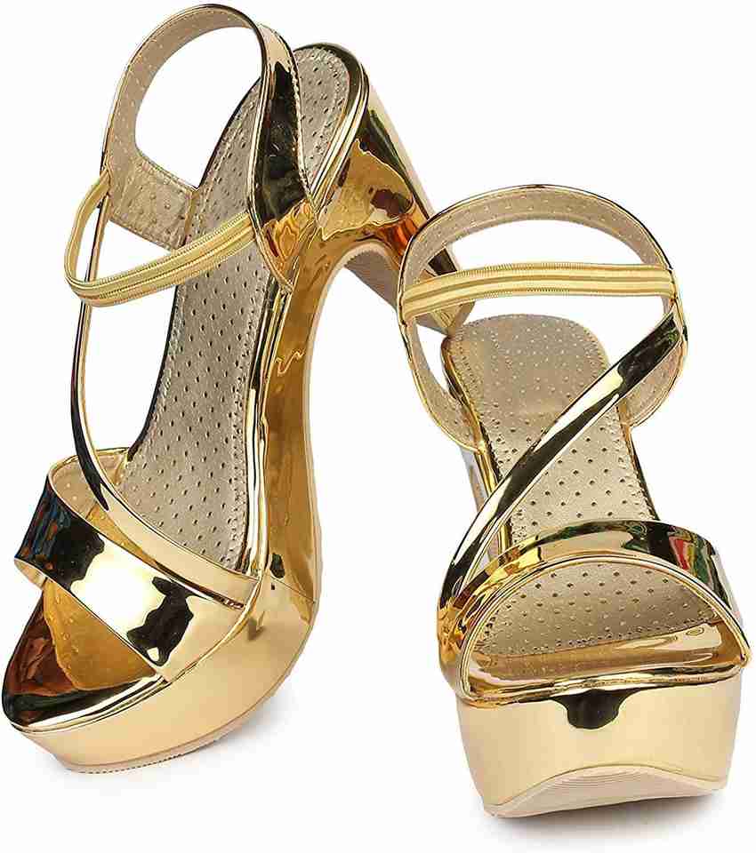 Sonakey Women Gold Heels Buy Sonakey Women Gold Heels Online at