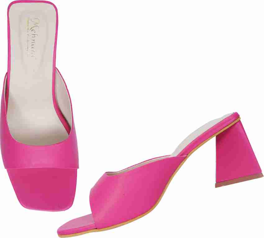 Pink best sale mules heels