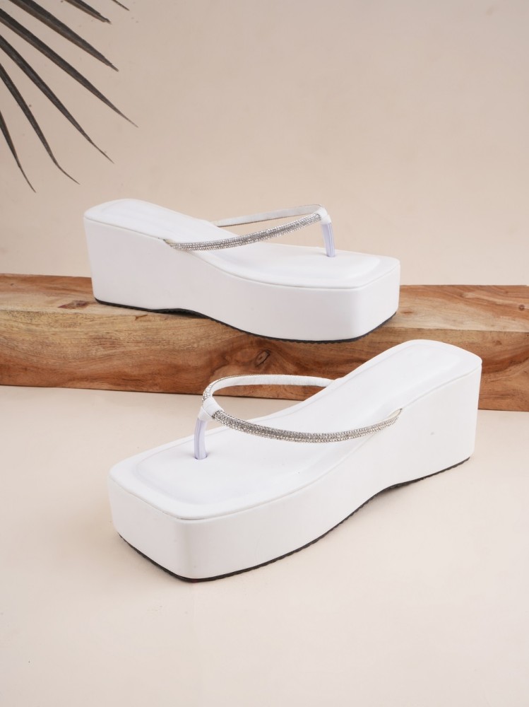 SELFIEE Women White Wedges - Buy SELFIEE Women White Wedges Online