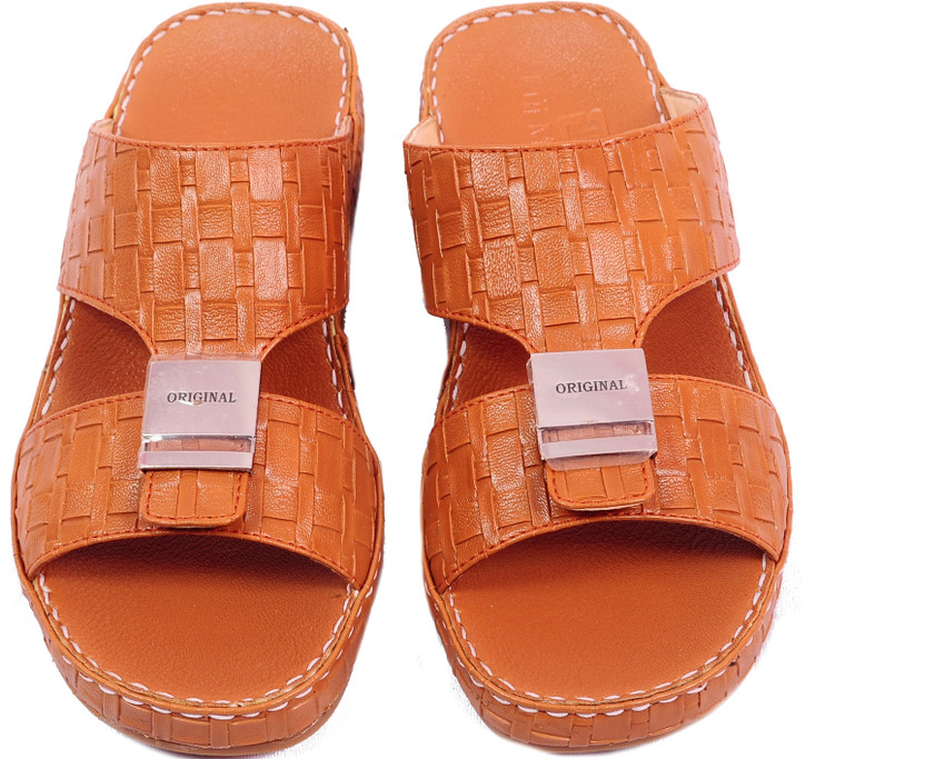 LEATHER CHAPPAL FOR MEN Men Orange Sandals Buy LEATHER CHAPPAL