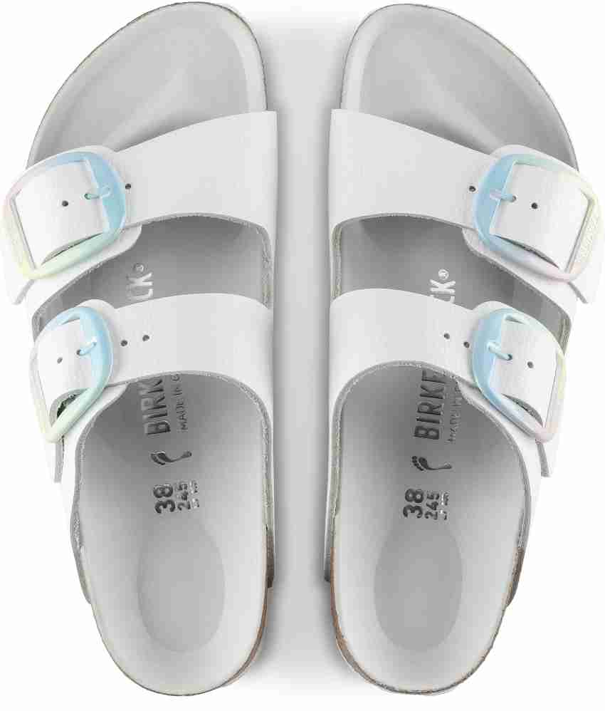 White big buckle online birkenstocks