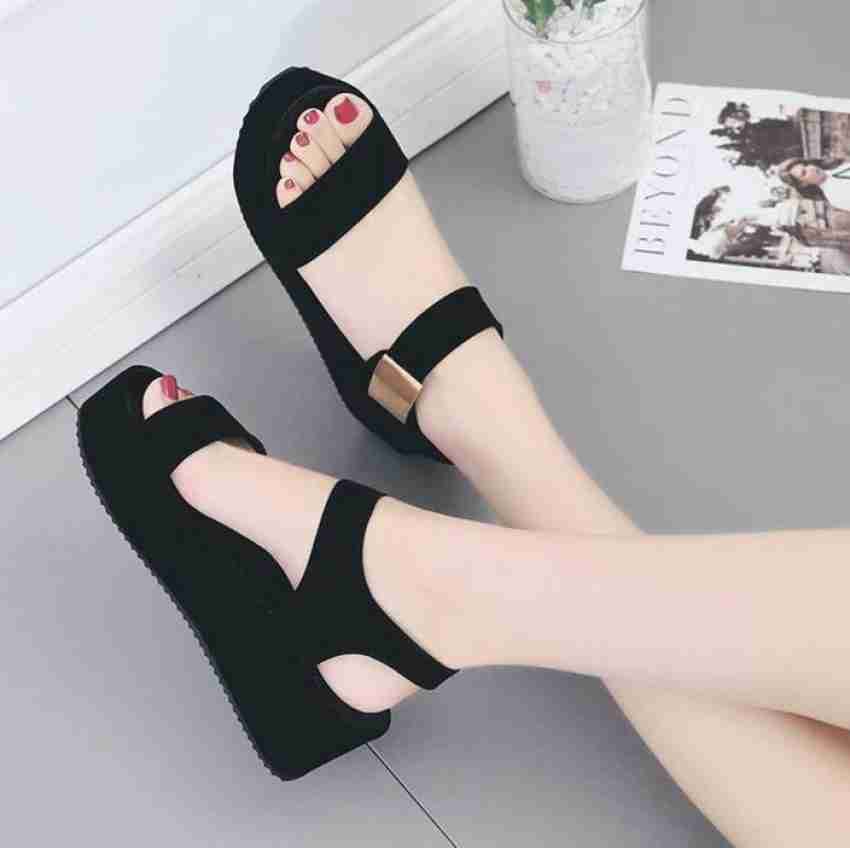 Dressy black online wedges