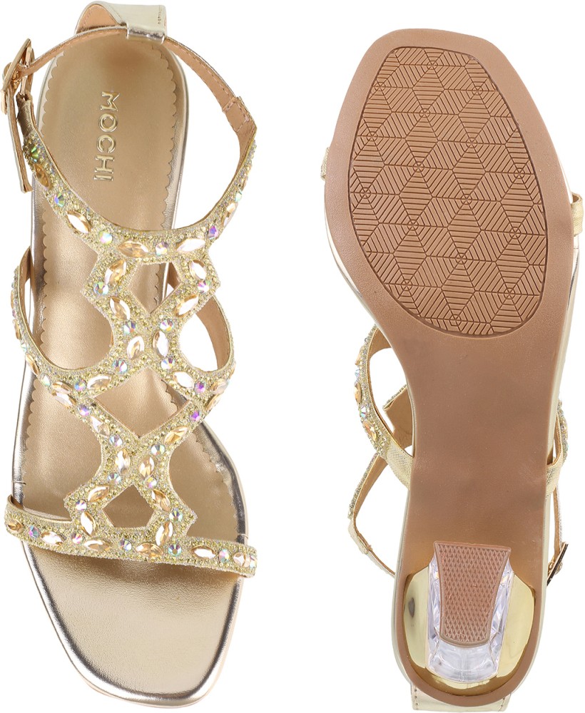 MOCHI Women Gold Heels - Buy MOCHI Women Gold Heels Online at Best Price -  Shop Online for Footwears in India