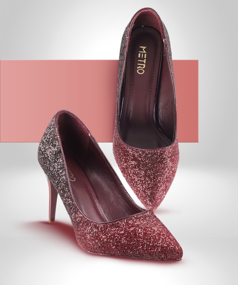 Burgundy glitter outlet heels