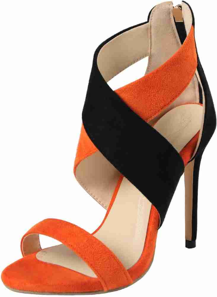 Orange strap heels store