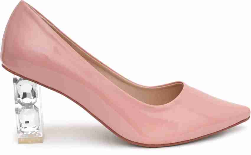 Nude discount block pumps