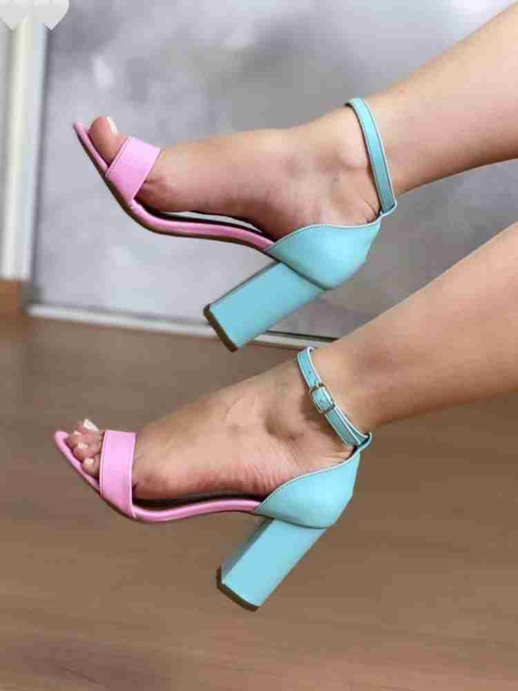 Pink and clearance blue heels