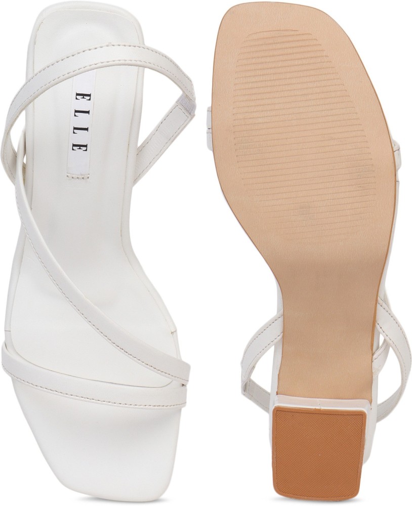 Square discount white sandals