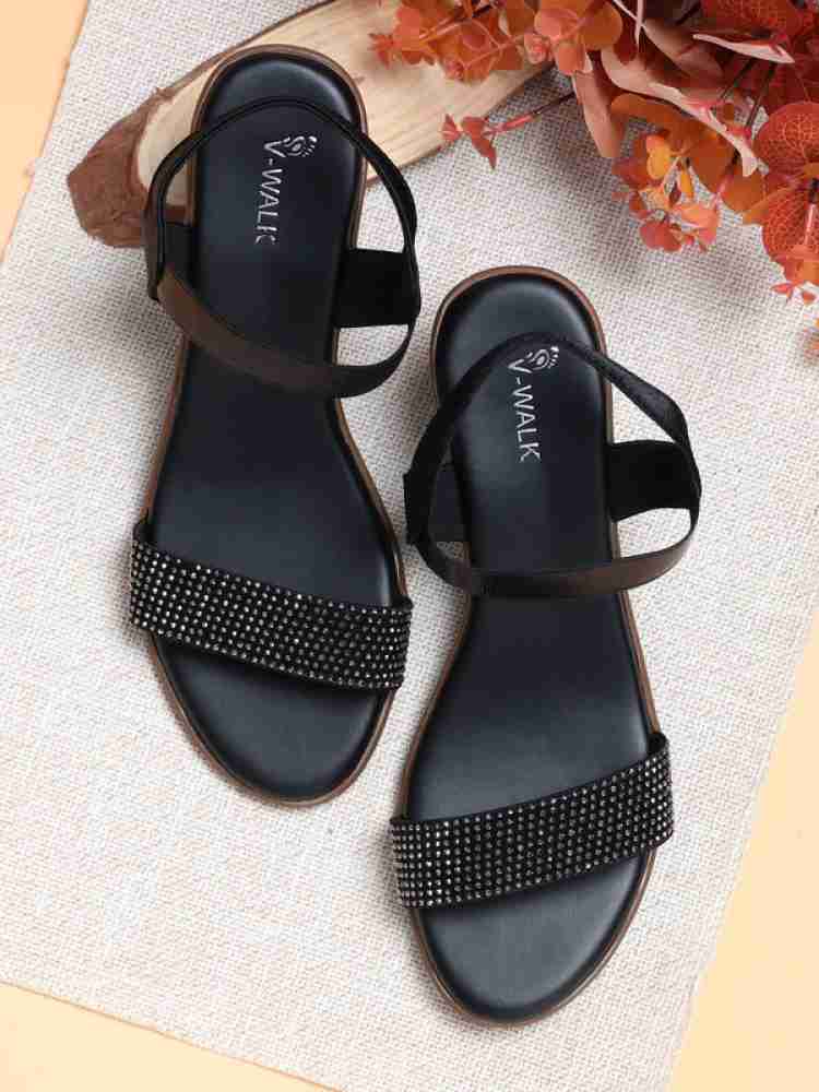 Black flat hotsell heel sandals