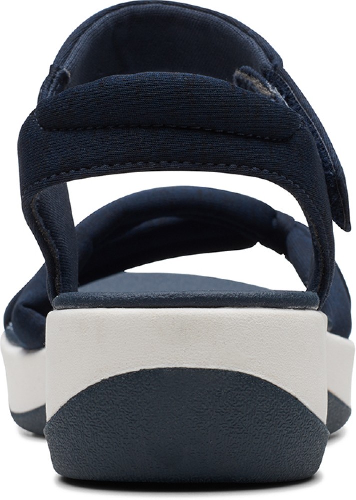 Clarks navy wedges best sale