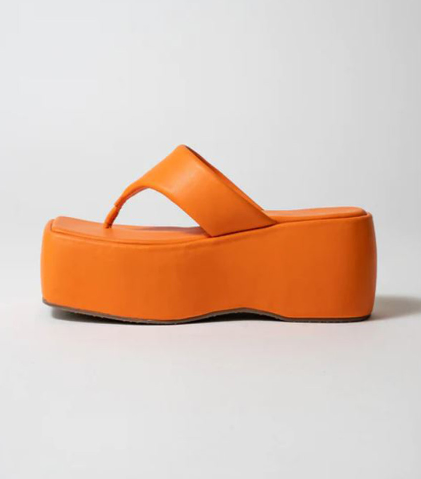Orange platform flip hot sale flops