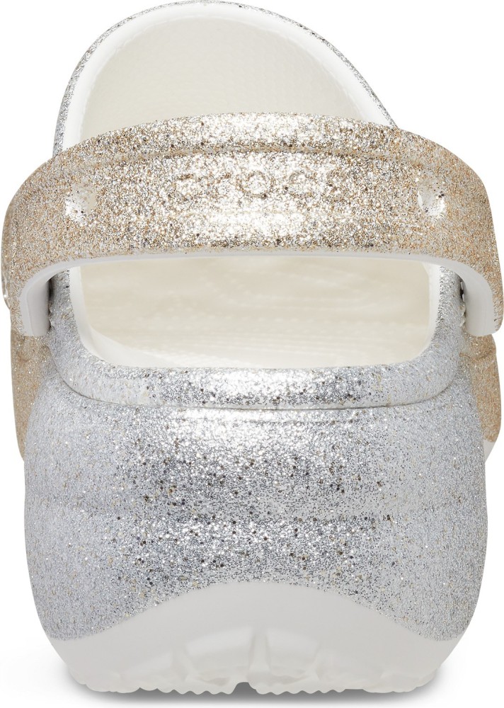 Silver glitter 2024 crocs women's