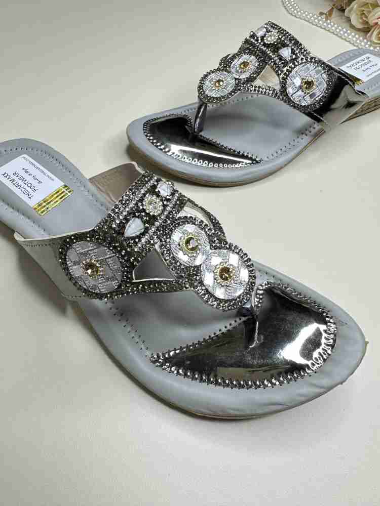 Silver sparkly best sale flip flops