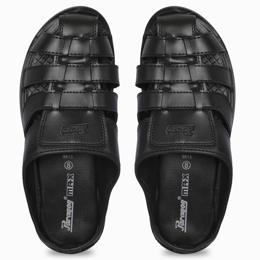 paragon max men's black sandals