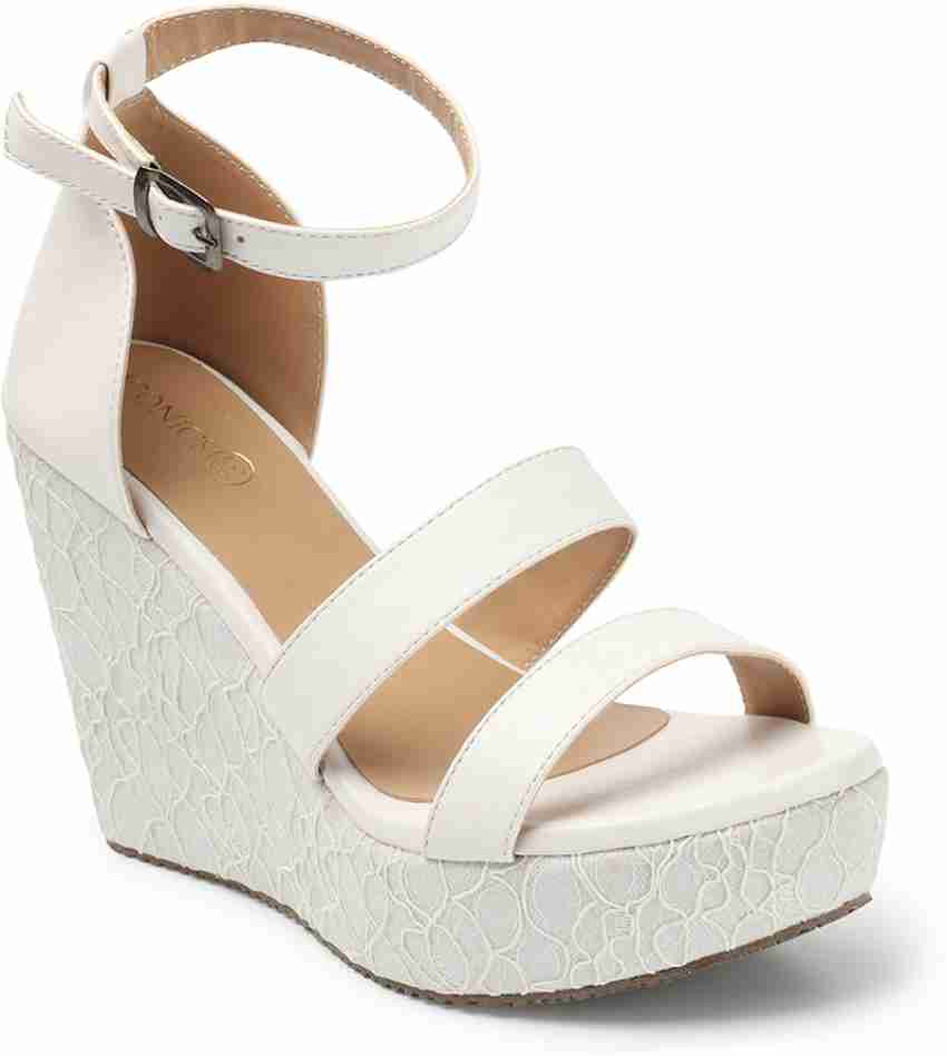 White best sale wedge pumps