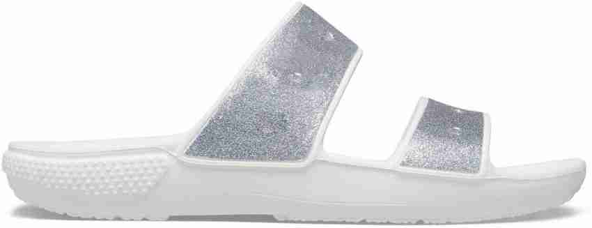 Silver discount sparkly slides