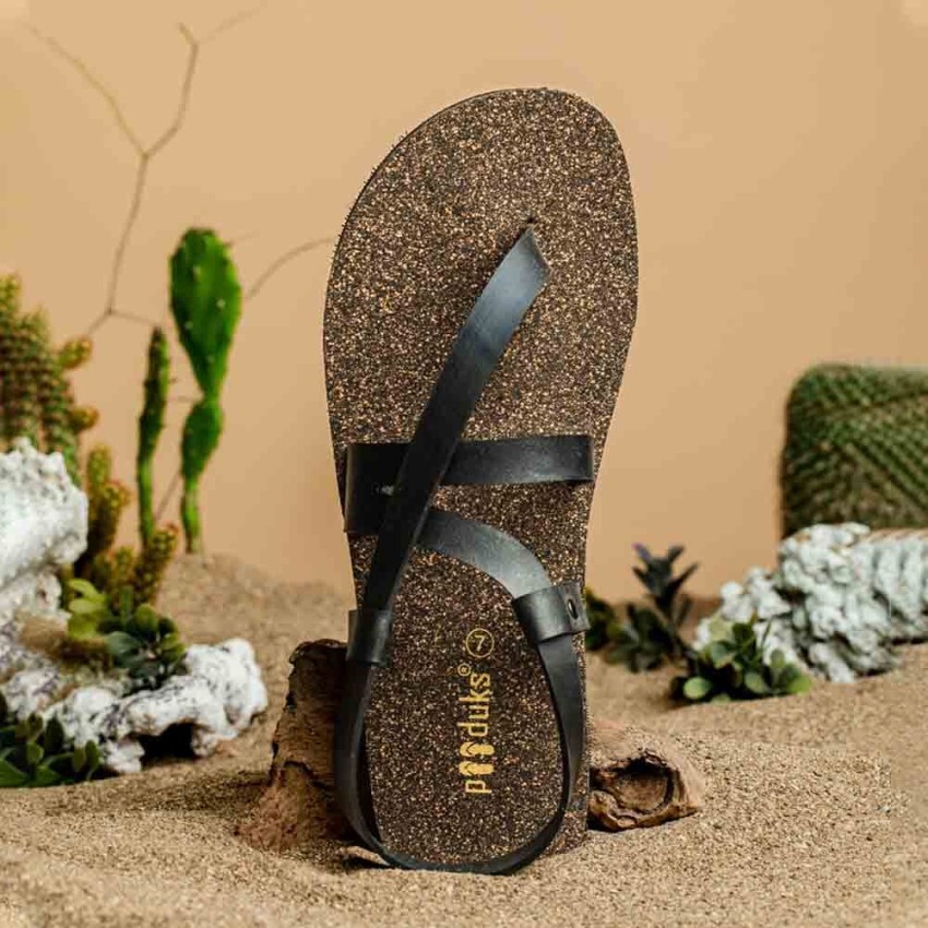 Buy Black Sandals for Men by PAADUKS Online