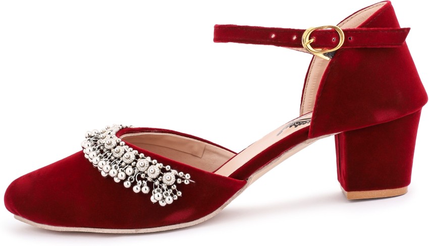 Maroon sandals 2024 low heel