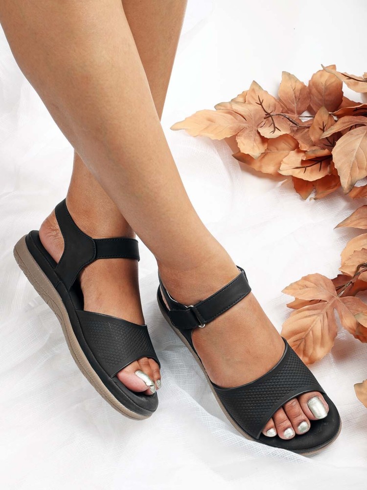 LaSancy Ankle-Strap COMFORT Flat Sandals | Soft Cushioned Footbed 