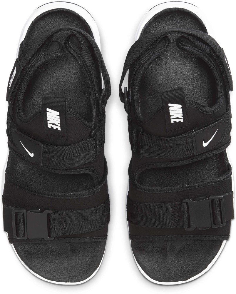 Black nike best sale double strap sandals