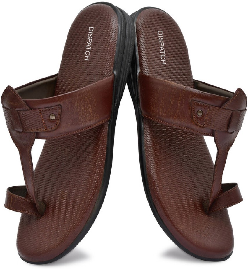 Dispatch Brown Genuine Leather Slipper Sandals Men Brown Sandals