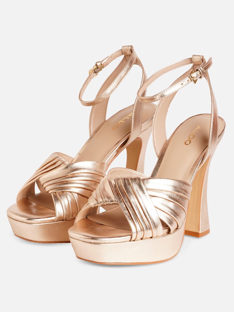 Aldo rose gold hot sale platform sandals