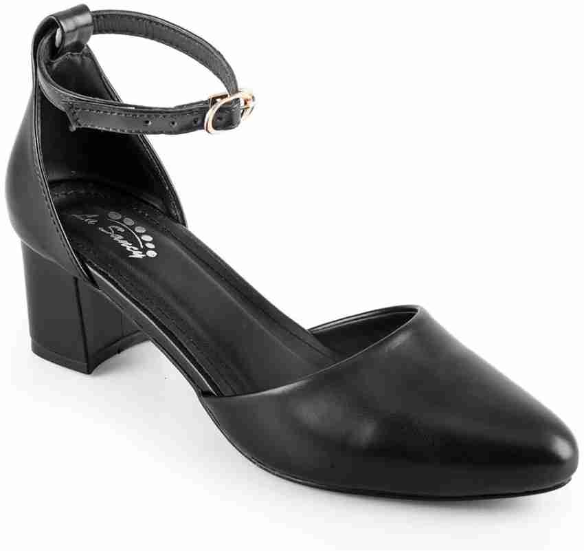 Black 2 inch block heels best sale