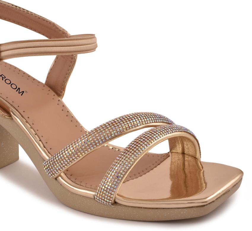 Gold high best sale heel sandals evening