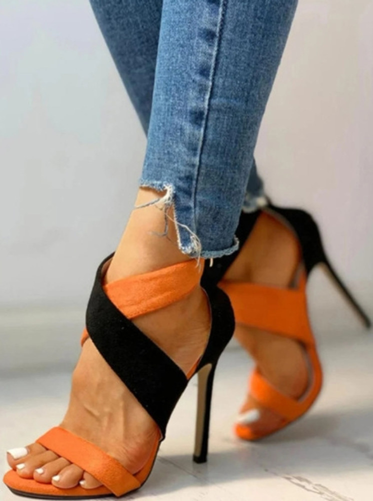 Orange store high heels