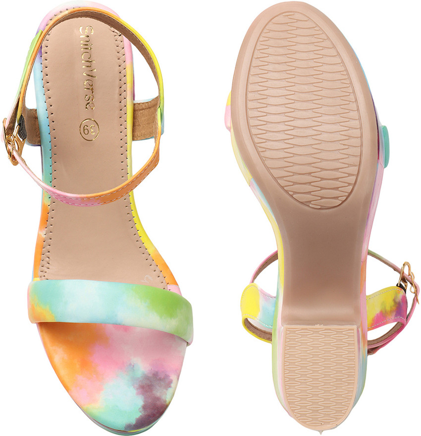 Multicolor strappy sandals cheap