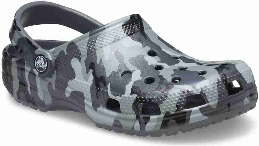 Blue online camouflage crocs