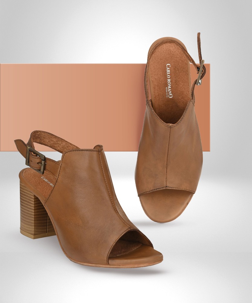 Carlo Romano by Wasan Shoes Women Tan Heels