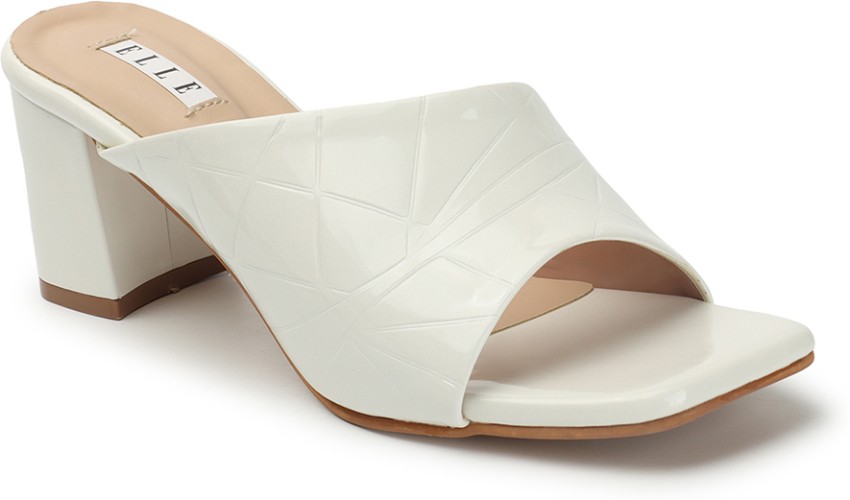 White best sale square mules