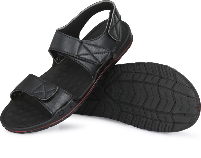 POS Black Synthetic Leather Fisherman Sandals for Men - 06 UK