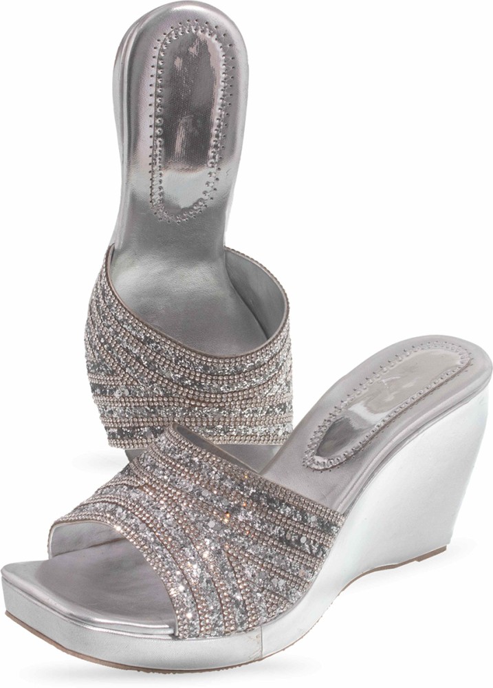 Sonakey Women Silver Heels Buy Sonakey Women Silver Heels Online