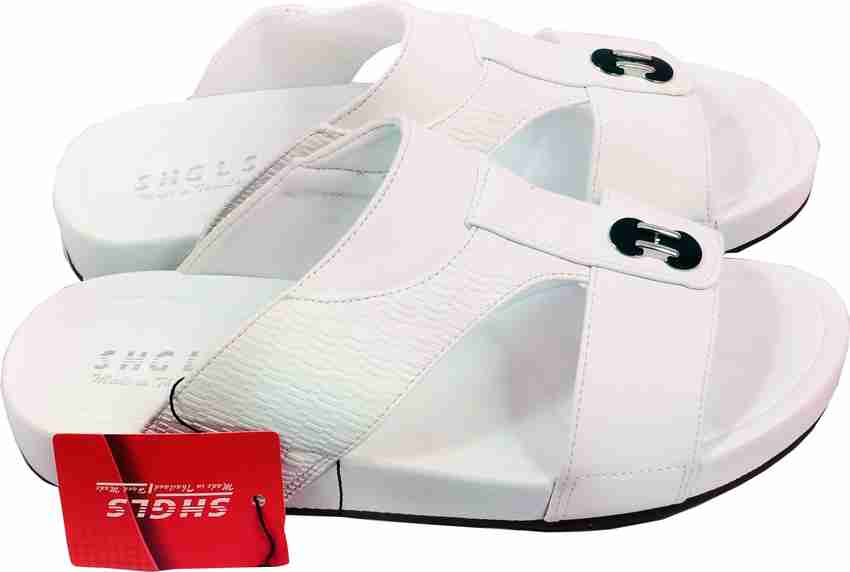 White sales leather chappals