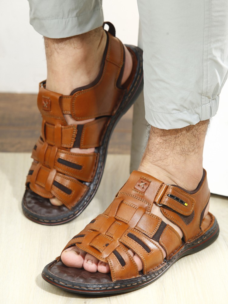 ID Men's Regular Tan Thong Sandals