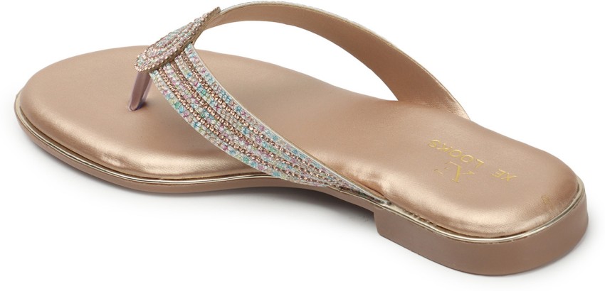 Gold rhinestone flip online flops