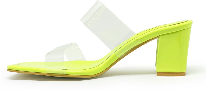 Lime green block discount heels