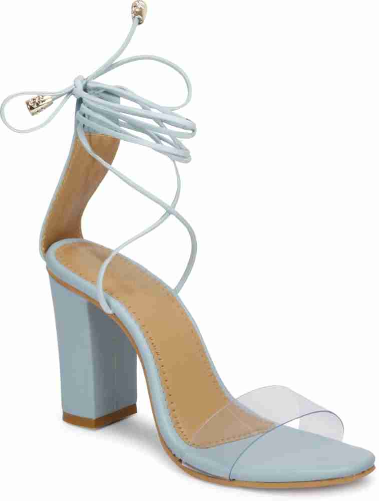 Blue wrap around online heels