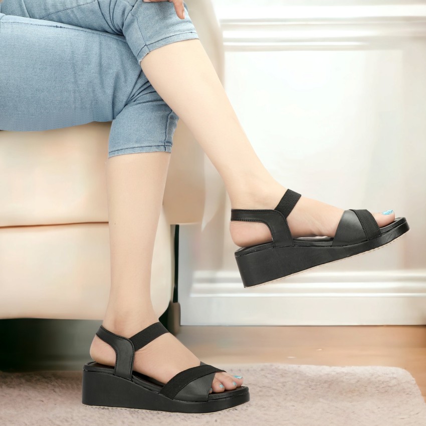 Buy Black Women's Wedges - The Amsterdam Black