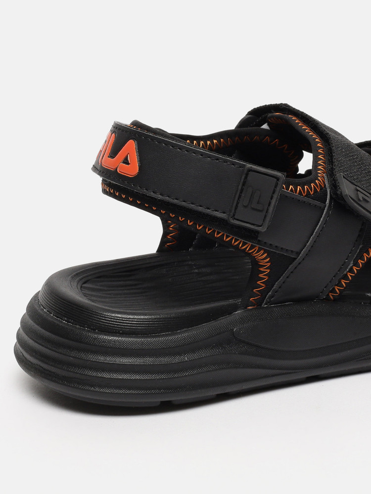 Black fila sandals clearance