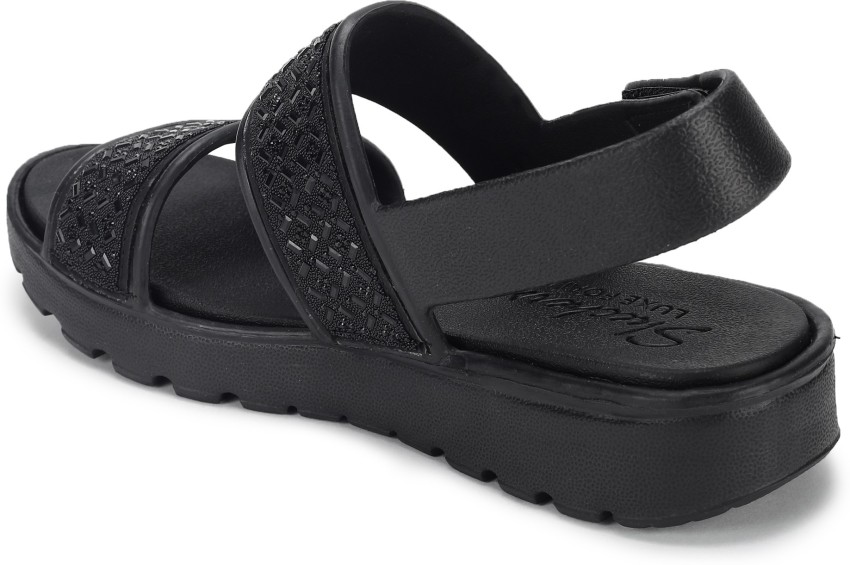 Skechers black sandals cheap ladies