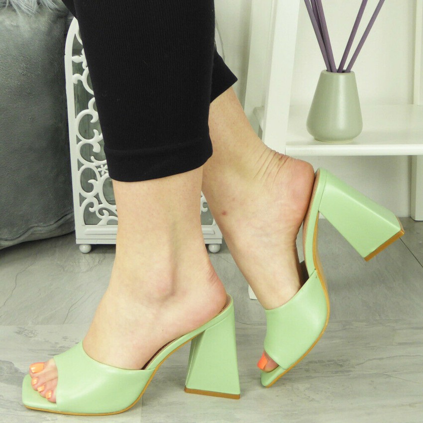 Green block online heels