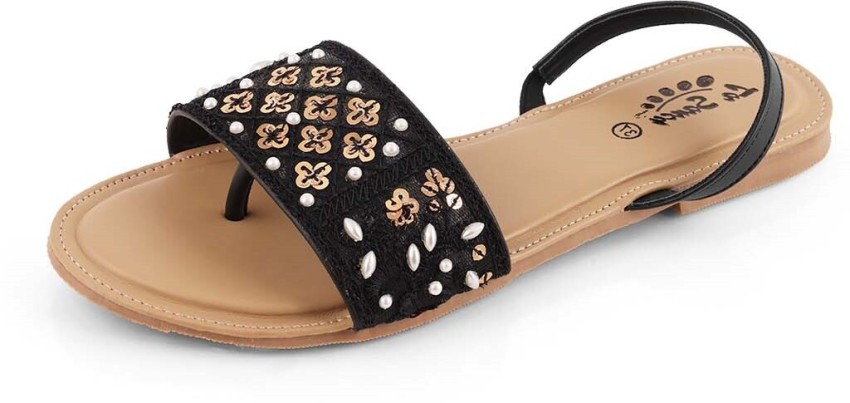 Cheap black sandals discount flat