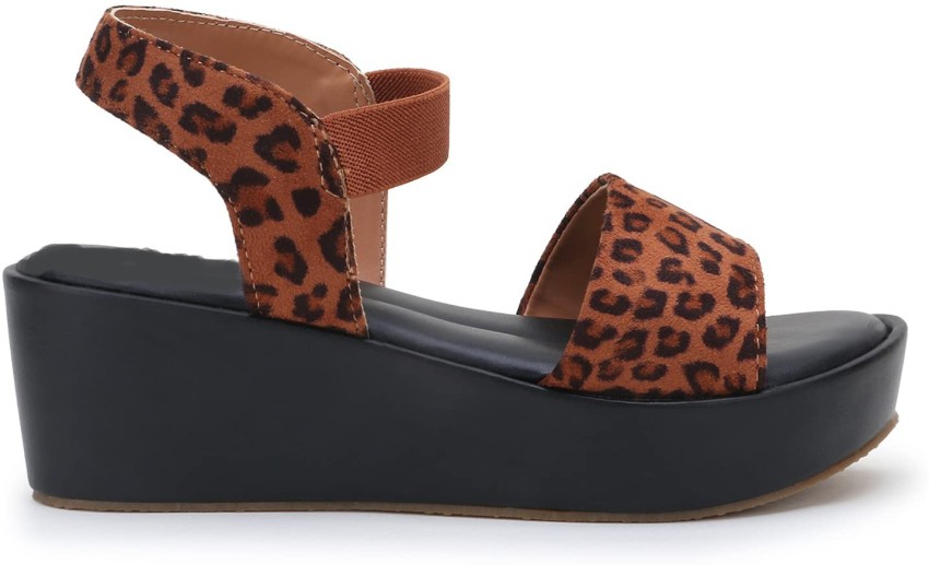 Cheetah print wedge sandals hot sale